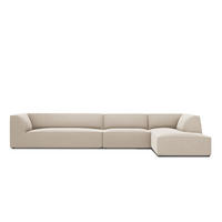 ECKSOFA rechts Ruby aus Samt beige 5 Sitzplätze - Beige, Textil (180/366cm) - Micadoni