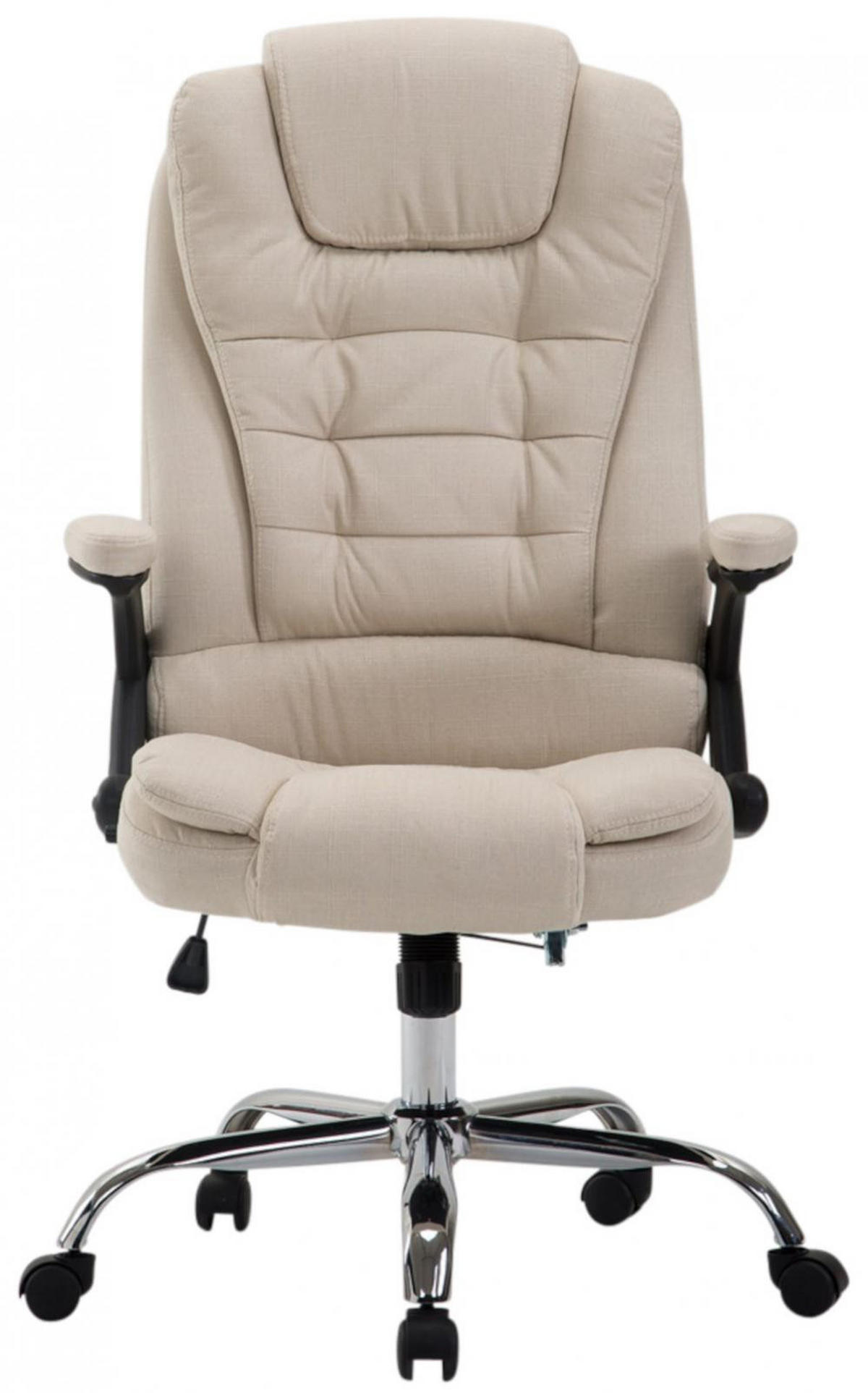 CHEFSESSEL Stoff Creme - Chromfarben/Creme, Textil/Metall (69.5/113/78cm) - CLP