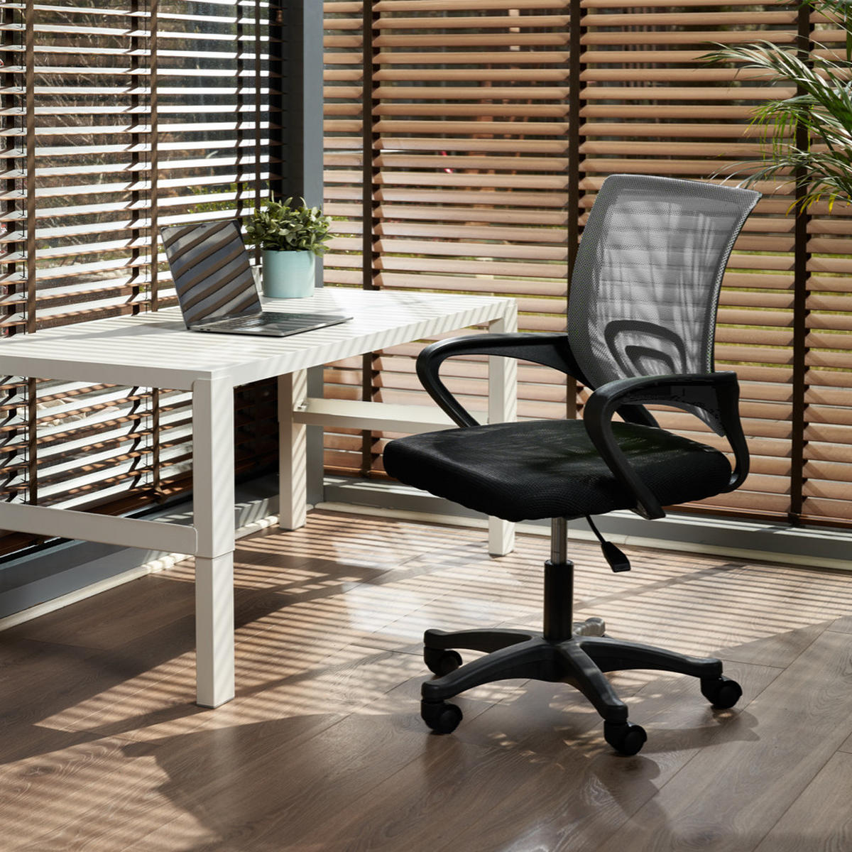 DREHSTUHL - schwarz/grau - Schwarz/Grau, Kunststoff (64/91/54cm) - JuMi