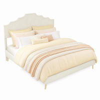 BETT mit gepolstertem Kopfteil 140x200 cm Beige - Beige, Metall (140/200cm) - Meubliv