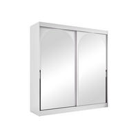 SCHIEBETÜRENSCHRANK Modin 200 - Schwarz/Weiß, Holzwerkstoff/Kunststoff (200/216/65cm) - MIRJAN24