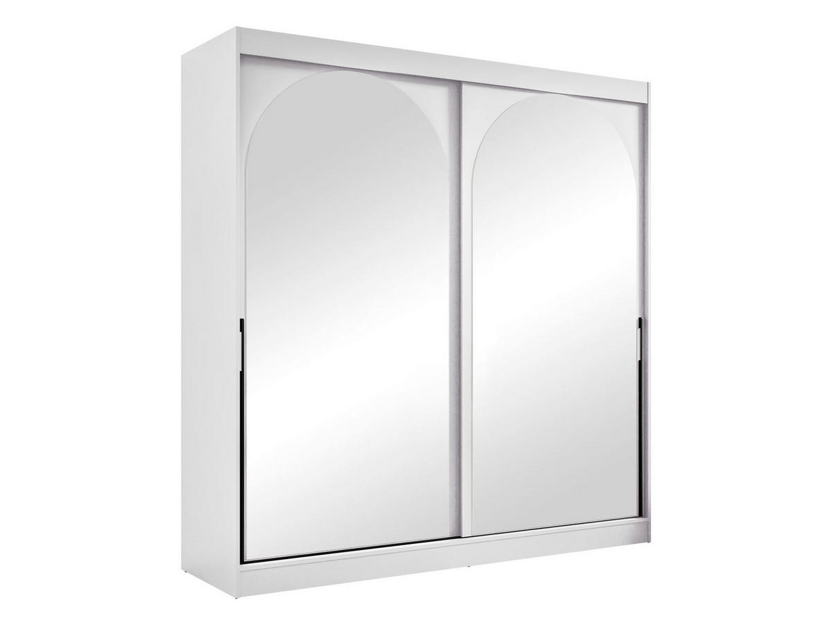 SCHIEBETÜRENSCHRANK Modin 200 - Schwarz/Weiß, Holzwerkstoff/Kunststoff (200/216/65cm) - MIRJAN24