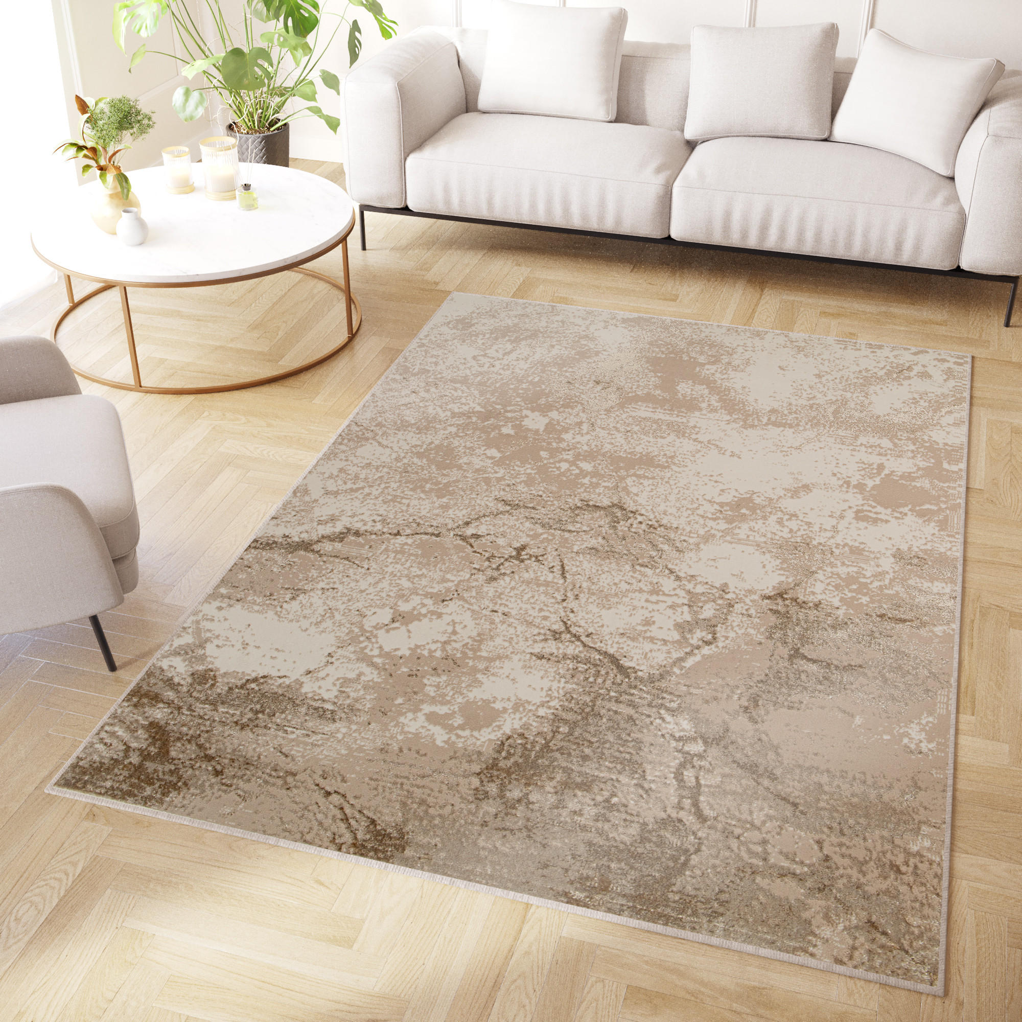 TEPPICH CRYSTAL Creme Beige 250/350 cm - Beige/Creme, Textil (250/350cm) - Tapiso