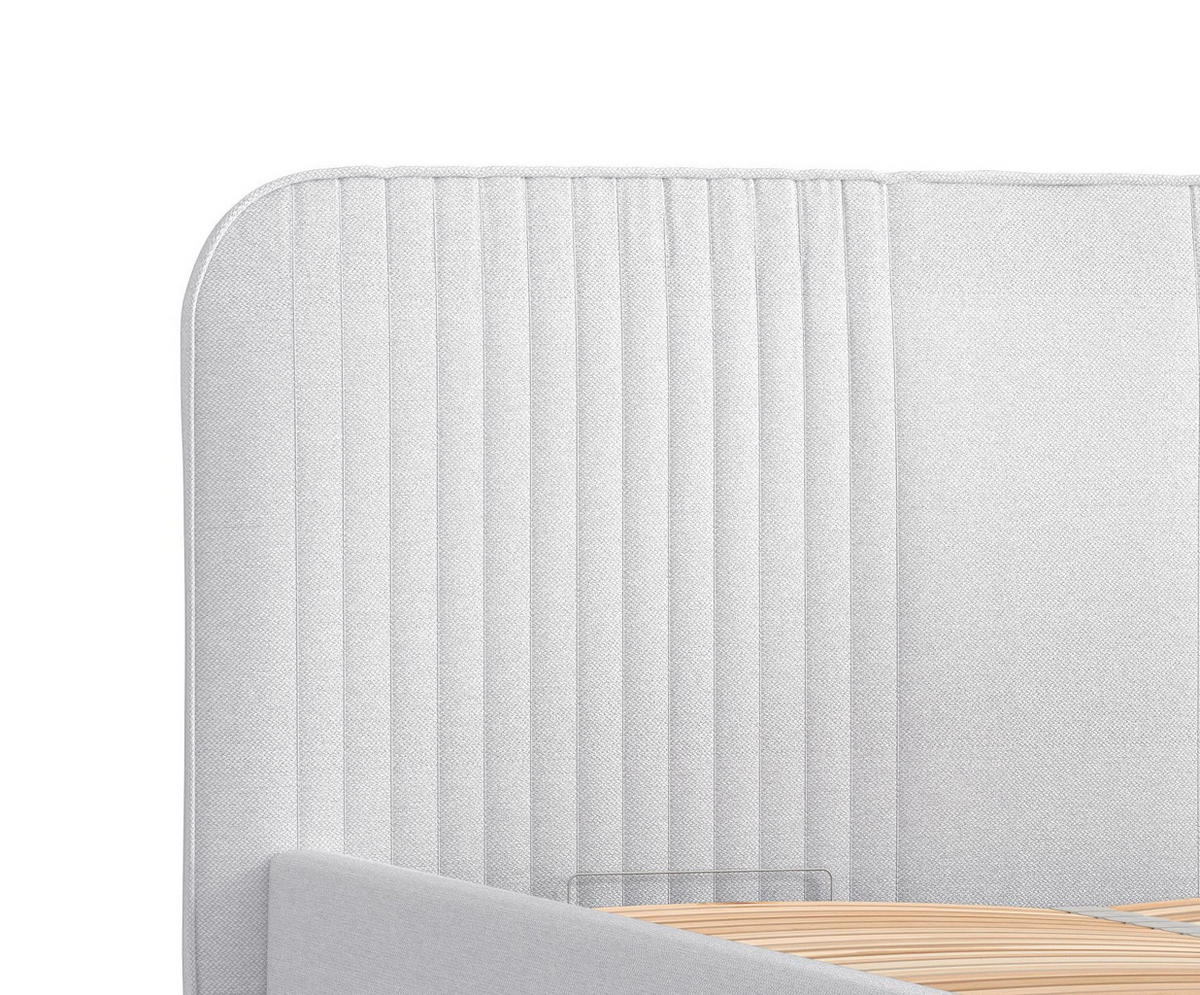 POLSTERBETT Livy Hellgrau 120/200 cm im Webstoff - Hellgrau/Naturfarben, Holz/Holzwerkstoff (120/200cm) - Maison de Reve