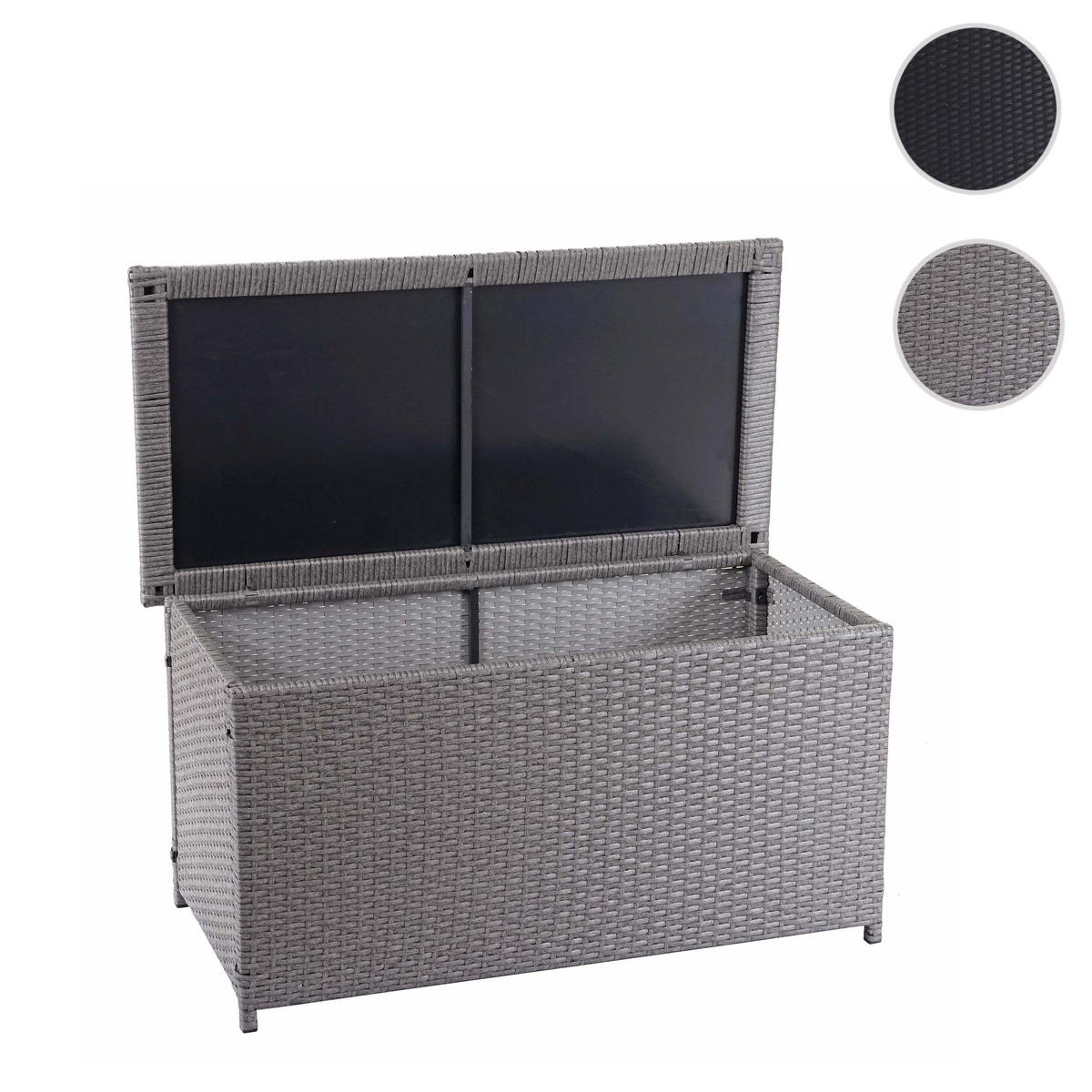 KISSENBOX aus Poly-Rattan HxBxT 51x115x59cm Basic grau 250L - Grau, Kunststoff (115/51/59cm) - PROREGAL