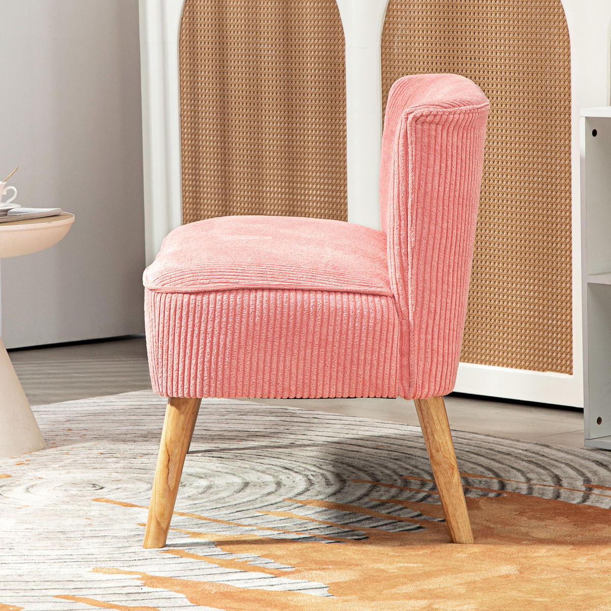 2-SITZER Sofa Polstersofa Doppelsofa Zweisitzer Sofa Cordartiges Polyester Rosa - Rosa, Kunststoff (56.5/77/117cm) - HOMCOM