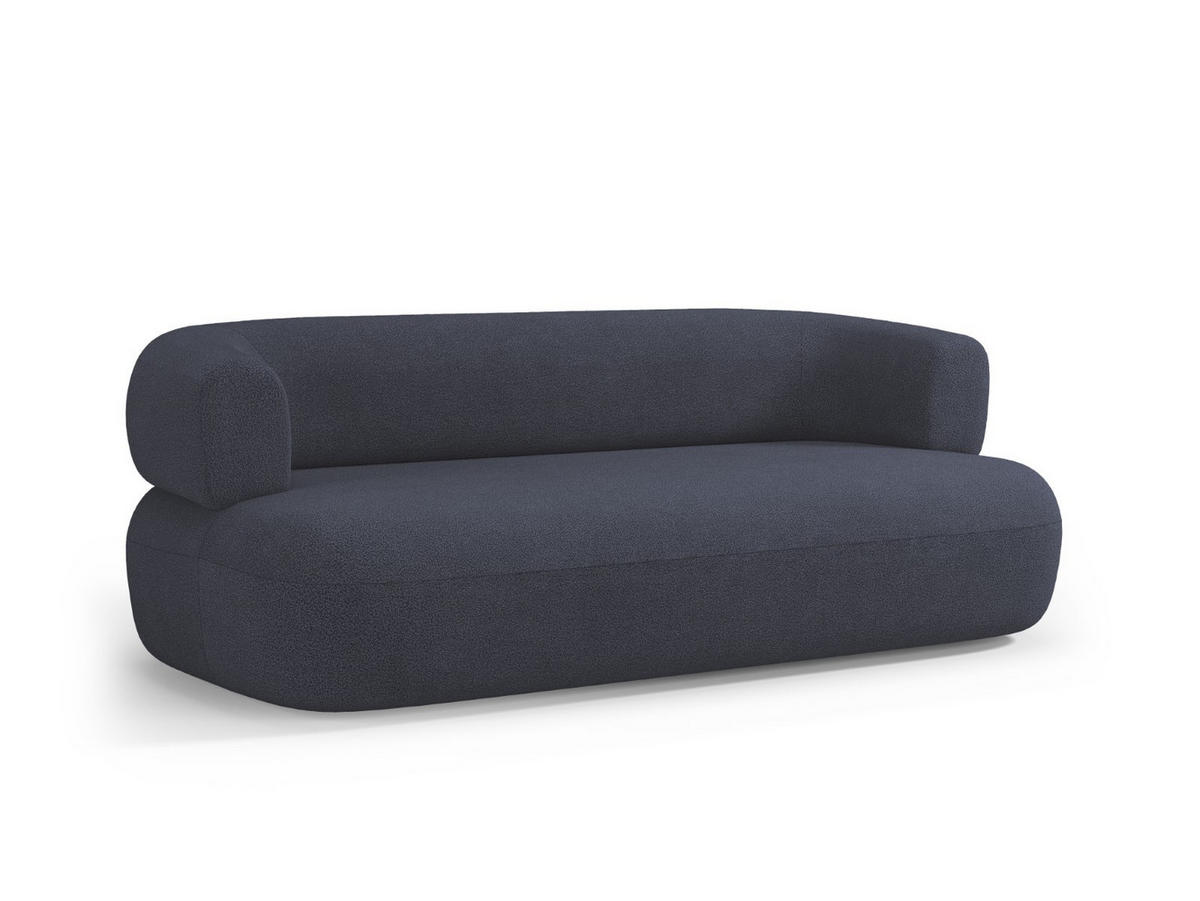 SOFA Jenny aus Boucle dunkelblau 3 Sitzplätze - Dunkelblau, Textil (90/73/178cm) - Micadoni
