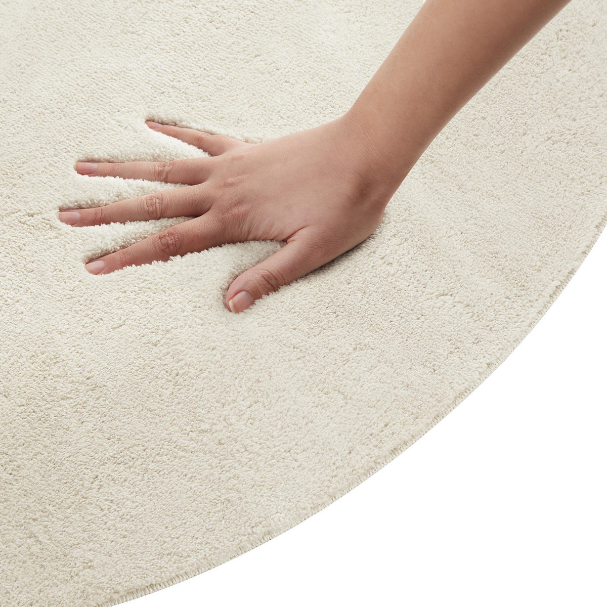 KURZFLORTEPPICH Soft Zone,rutschfeste Unterseite,creme - Creme, Kunststoff (120/120cm) - tectake