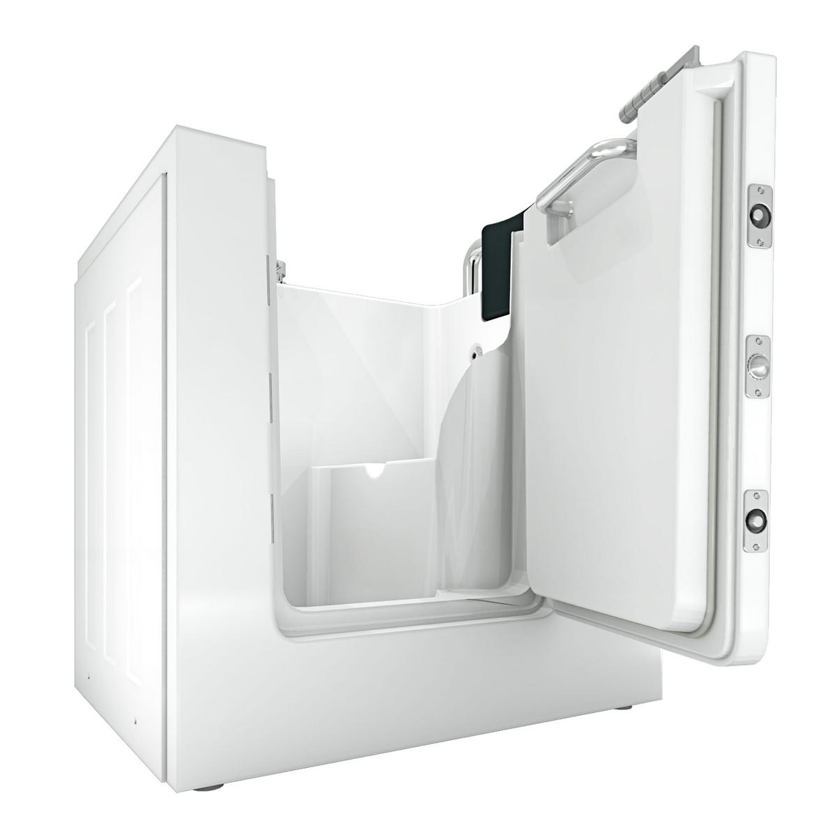 SENIORENWANNE S02-B-R Weiß - Weiß, Glas/Kunststoff (78/113/100cm) - AcquaVapore by Sandra Jentho