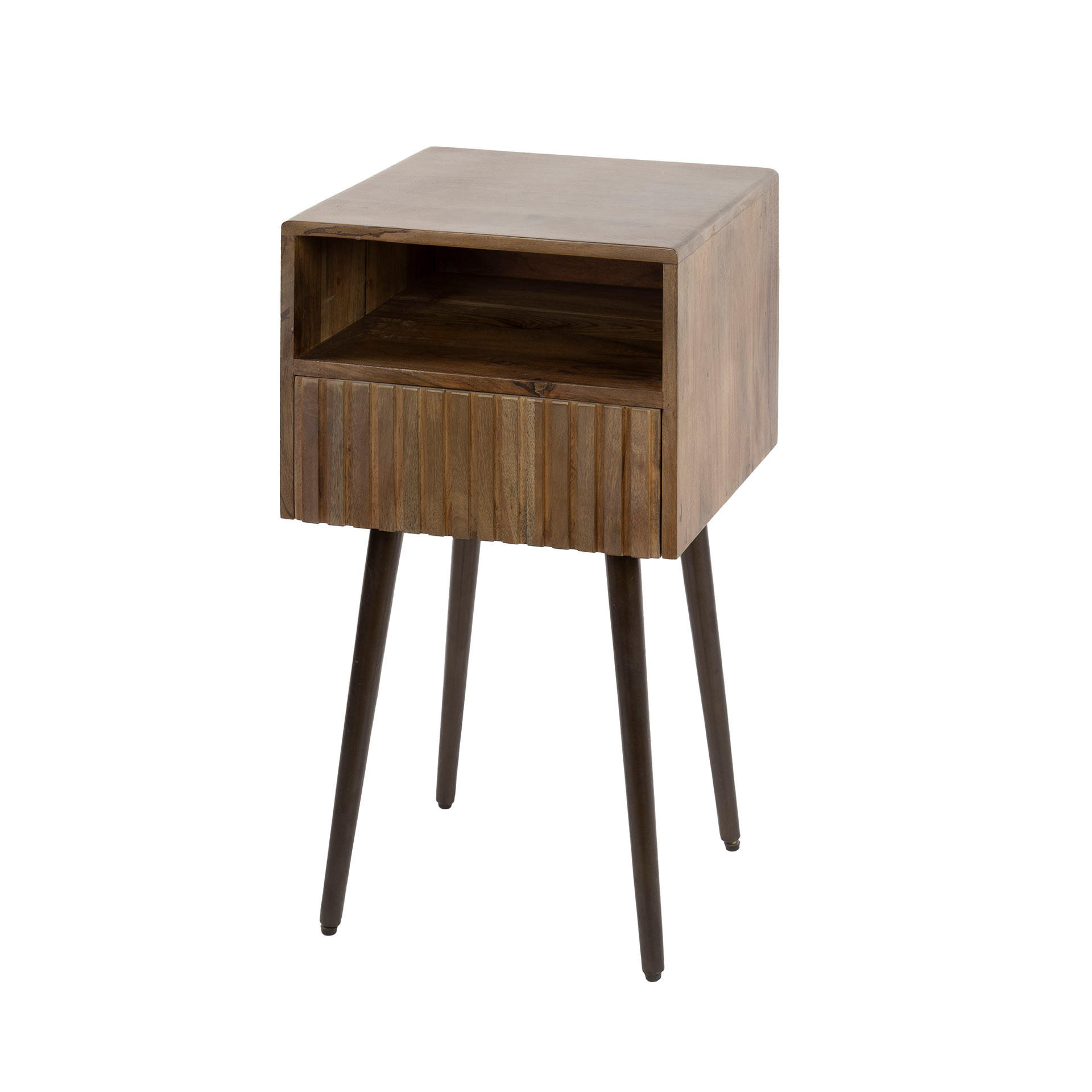NACHTTISCH Carve - Braun - 35/35/61 cm - Braun, Holz (35/61/35cm) - Hoyz Collection