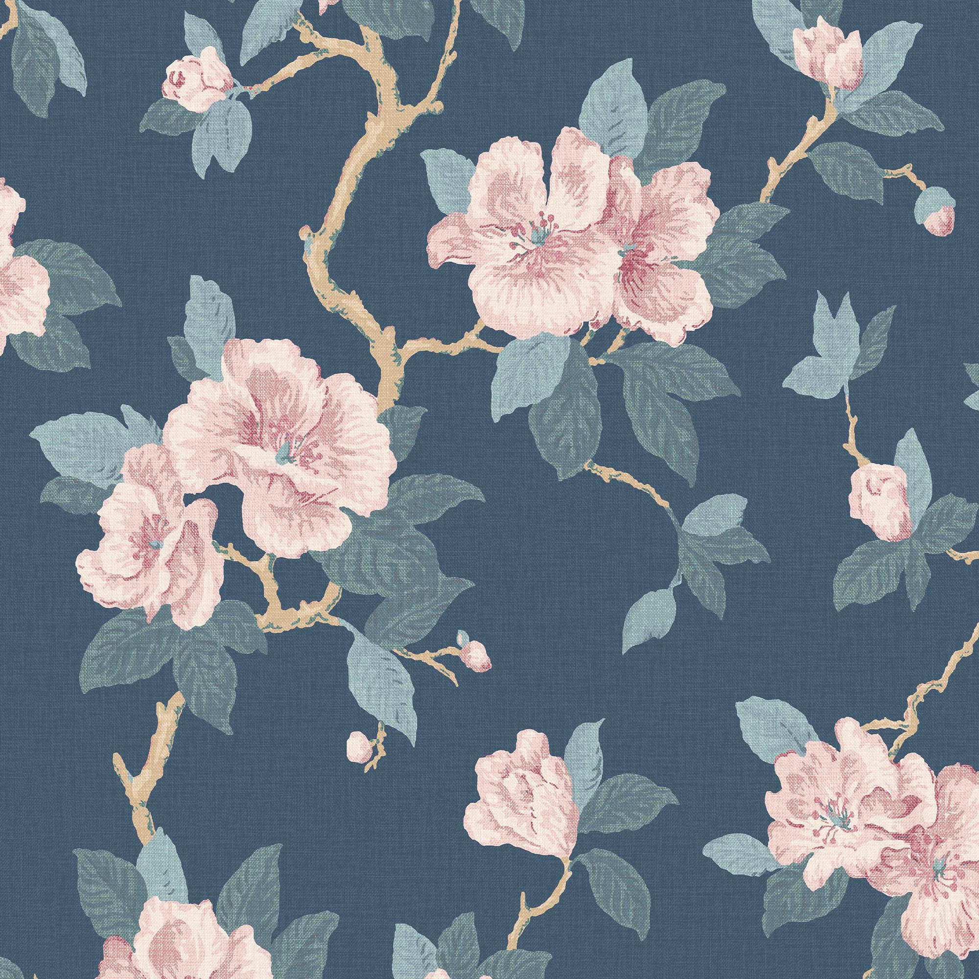 Laura Ashley Vliestapete Blau 52x1000 cm