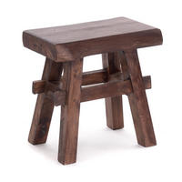 HOCKER Vintage 40 Massivholz dunkelbraun - Naturfarben, Holz (45/43/27cm) - DESIGN DELIGHTS