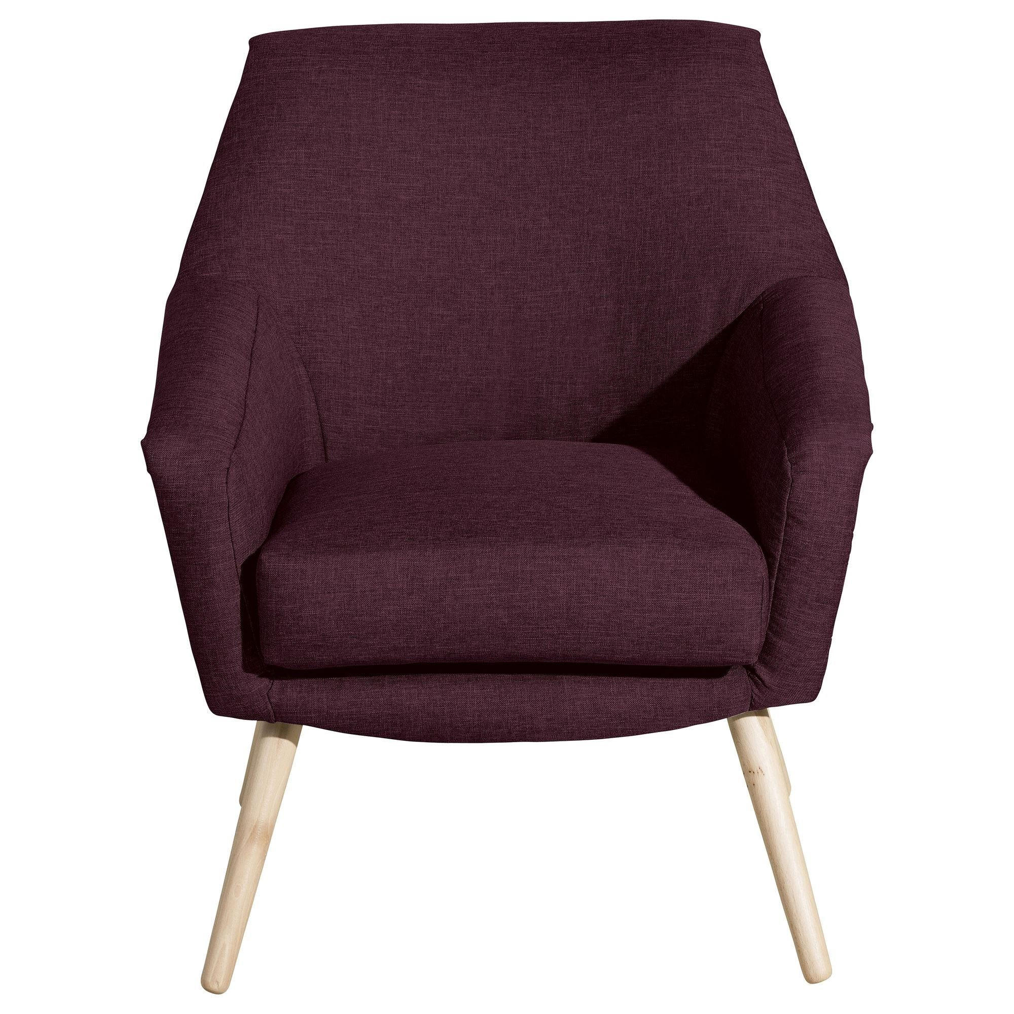 SESSEL Kachka Bezug Flachgewebe Buche natur / burgund - Weinrot, Kunststoff (67/81/71cm) - 58aufmkessel