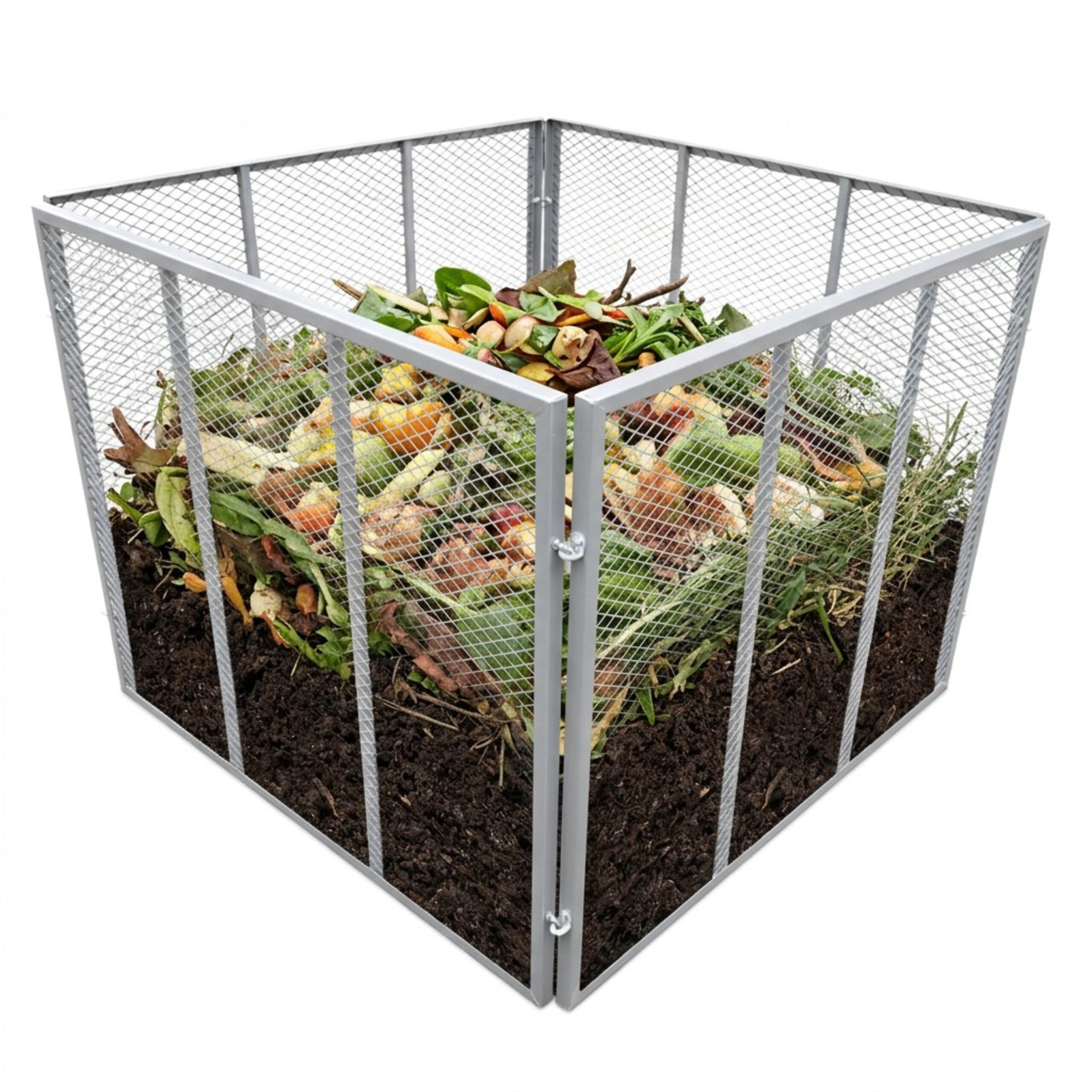 KOMPOSTER Grau Stahl 800 l - Grau, Metall (100/80/100cm) - Relaxdays