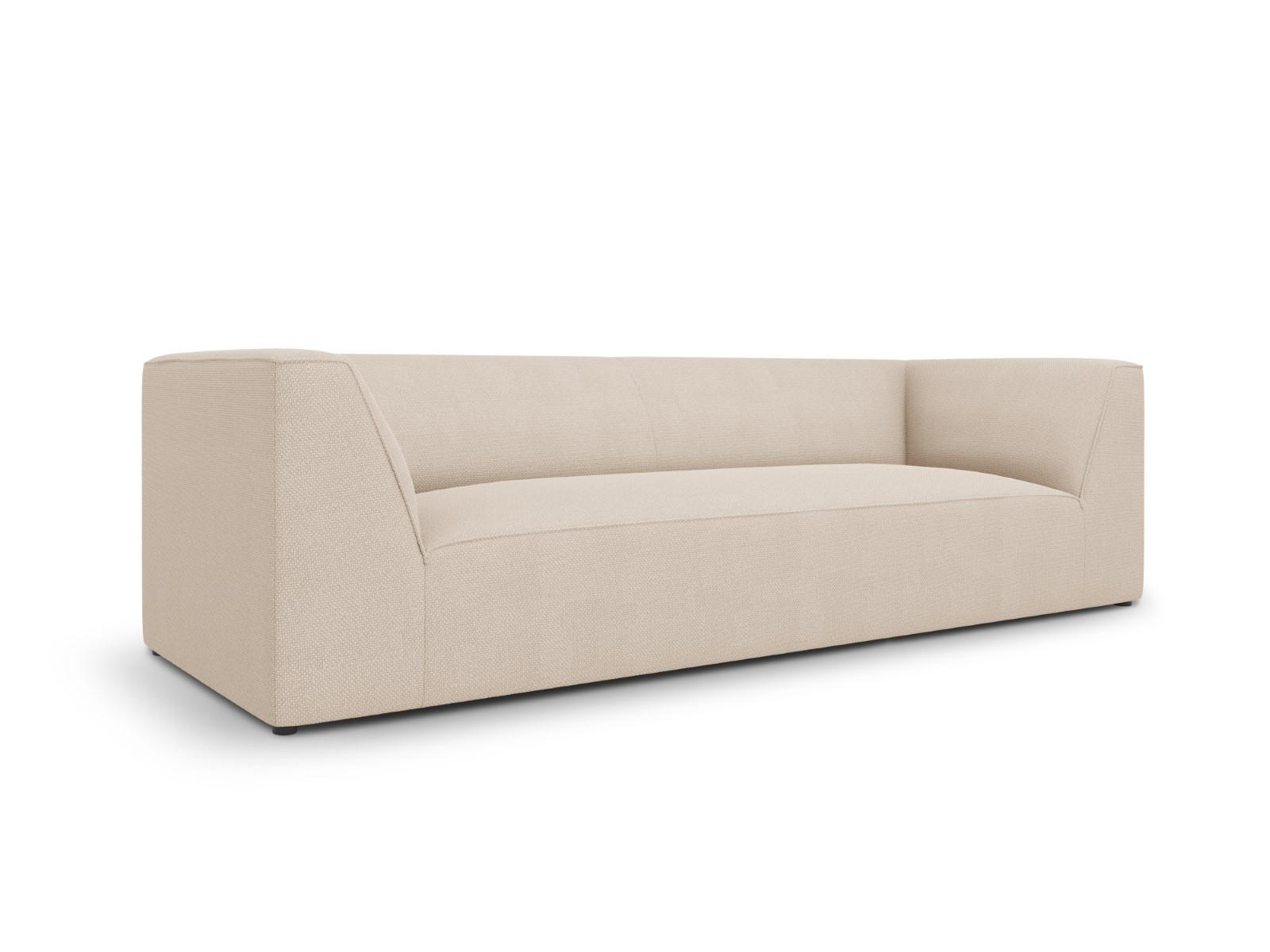 SOFA Ruby aus strukturiertem Stoff beige 3 Sitzplätze - Creme, Textil (93/69/232cm) - Micadoni