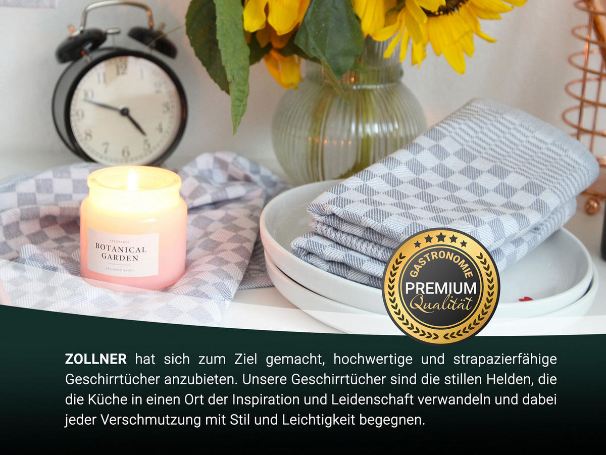 GESCHIRRTÜCHER, 10er-Set, 46x70 cm, 100% Baumwolle, Grau - Anthrazit, Textil (46/70cm) - Zollner