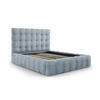 BETT mit Bettkasten und Kopfteil Mamaia aus Samt hellblau 140x200cm - Hellblau, Textil (140/200cm) - Micadoni