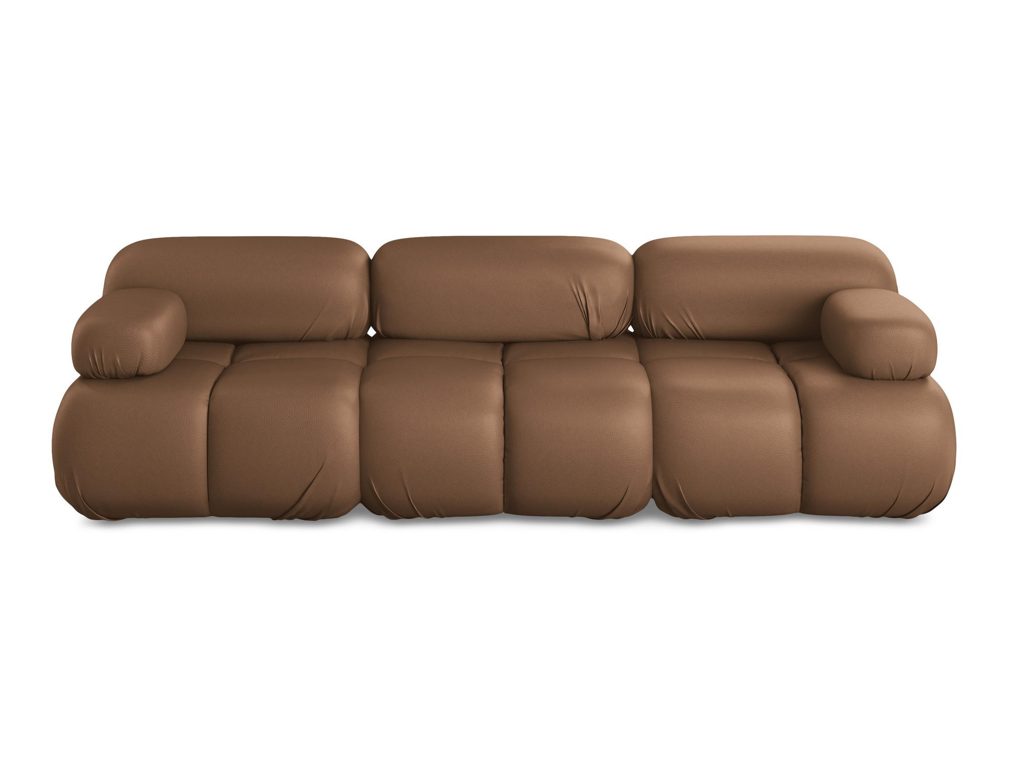3-SITZER SOFA Kunstleder Braun - Lila/Schwarz, Leder/Kunststoff (285/70/96cm) - Makamii