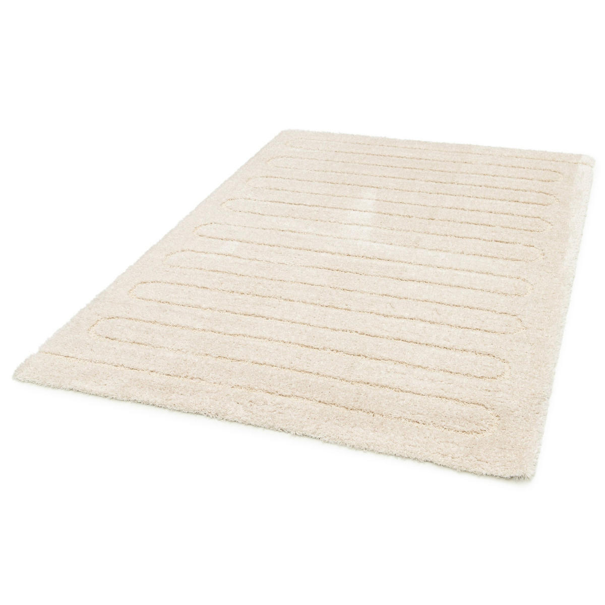 TEPPICH weich mit Relief aus recyceltem Polyester weiss - Weiß, Textil (120/170cm) - AFK Living