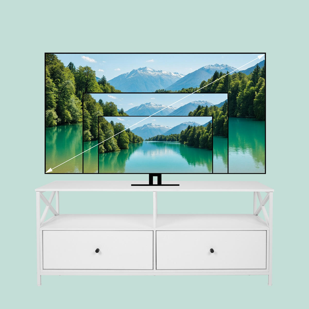 TV-LOWBOARD - Weiß, Holzwerkstoff/Metall (120/50/40cm) - Relaxdays