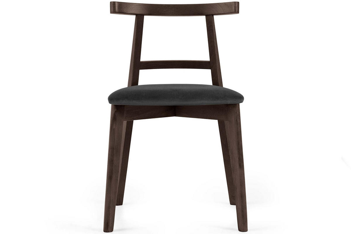 ESSTISCHSTÜHLE LILIO 2 St Vintage, Graphit / dunkelbraun - Dunkelgrau/Dunkelbraun, Holz/Textil (47/76/45cm) - KONSIMO®