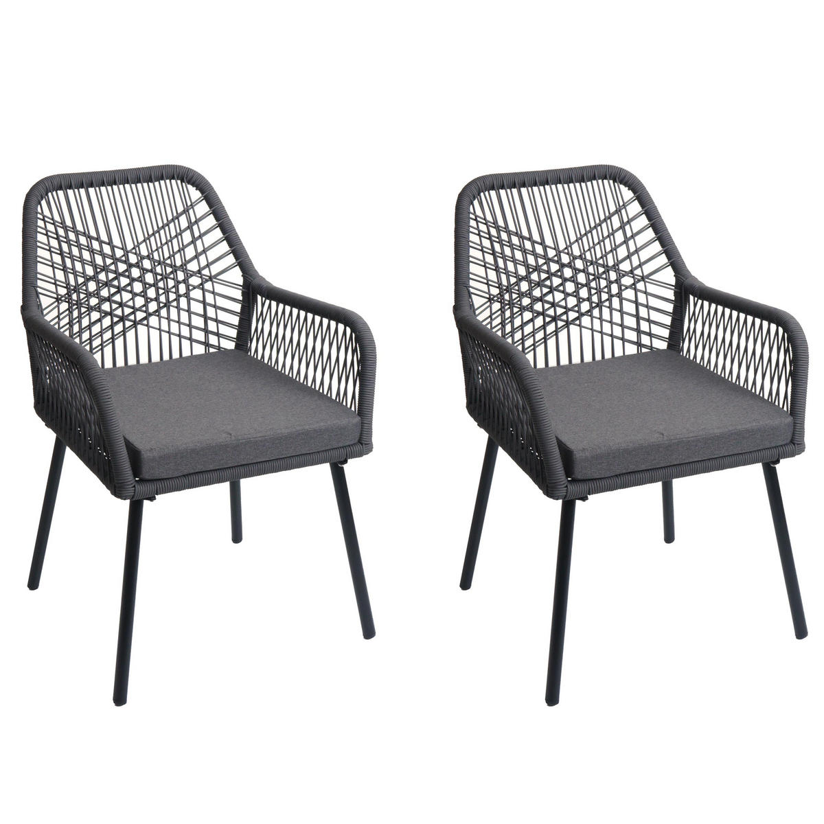 GARTENSTUHL Anthrazit, Granit - Anthrazit, Textil (54/81/62cm) - MCW