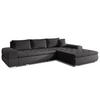 ECKSOFA L Form Sivaso Dunkelgrau 310/210/85 cm – mit Schlaffunktion und Bettkasten - Silberfarben/Schwarz, Textil/Metall (310/210cm) - AX Living