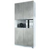 BÜROSCHRANK Logan Fronten in Beton Oxid Optik - Hellgrau, Holzwerkstoff (82/184/37cm) - Vladon
