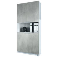 BÜROSCHRANK Logan Fronten in Beton Oxid Optik - Hellgrau, Holzwerkstoff (82/184/37cm) - Vladon