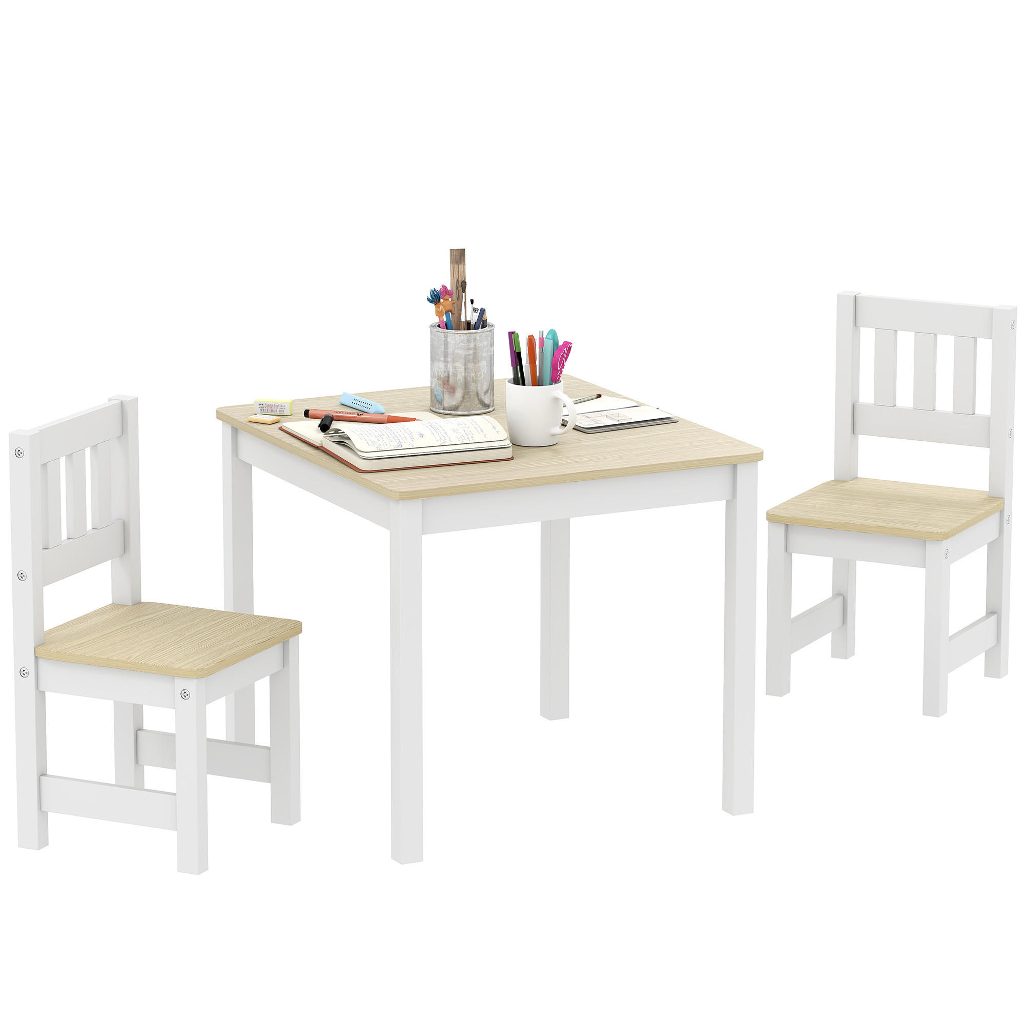 KINDERSITZGRUPPE DE-17545 2 Stühle zum Zeichnen & Lernen Naturholz - Naturfarben, Holzwerkstoff (52/48/56cm) - ComfortXL