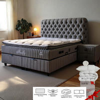 BOXSPRINGBETT Fluffy Set Nature Boxspringbett 140x200 mit Matratze inkl. Lieferung - Anthrazit, Holz (140/200cm) - Gowoll