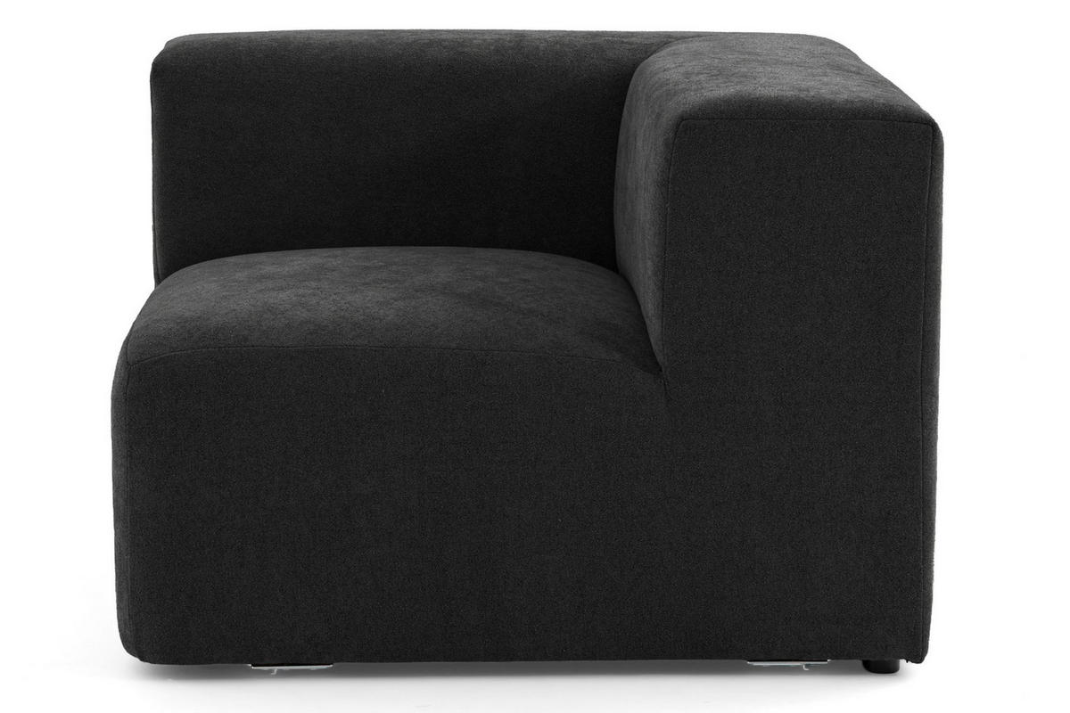 4-SITZER modulares Ecksofa HEAVEN SET 3 Links, Breite 270 cm Webstoff Schwarz - Schwarz, Holz/Kunststoff (245/270cm) - Muffo