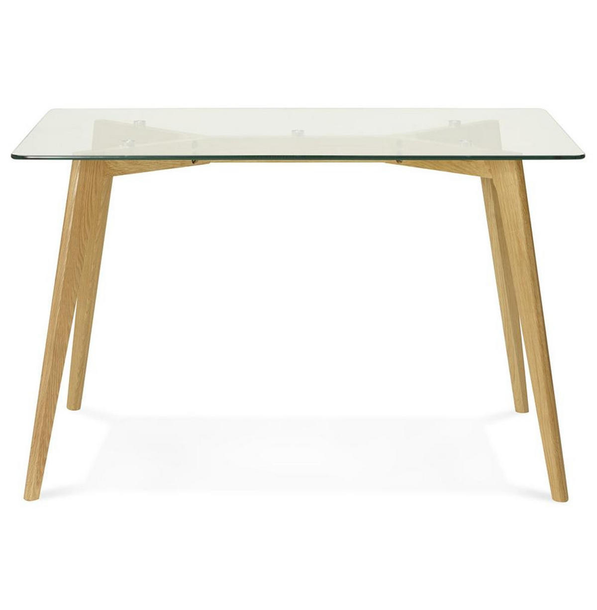 ESSTISCH – Glas Holz 120x80 cm kompakt modern - Transparent/Beige, Glas/Eichenholz (80/120/75cm) - KADIMA DESIGN