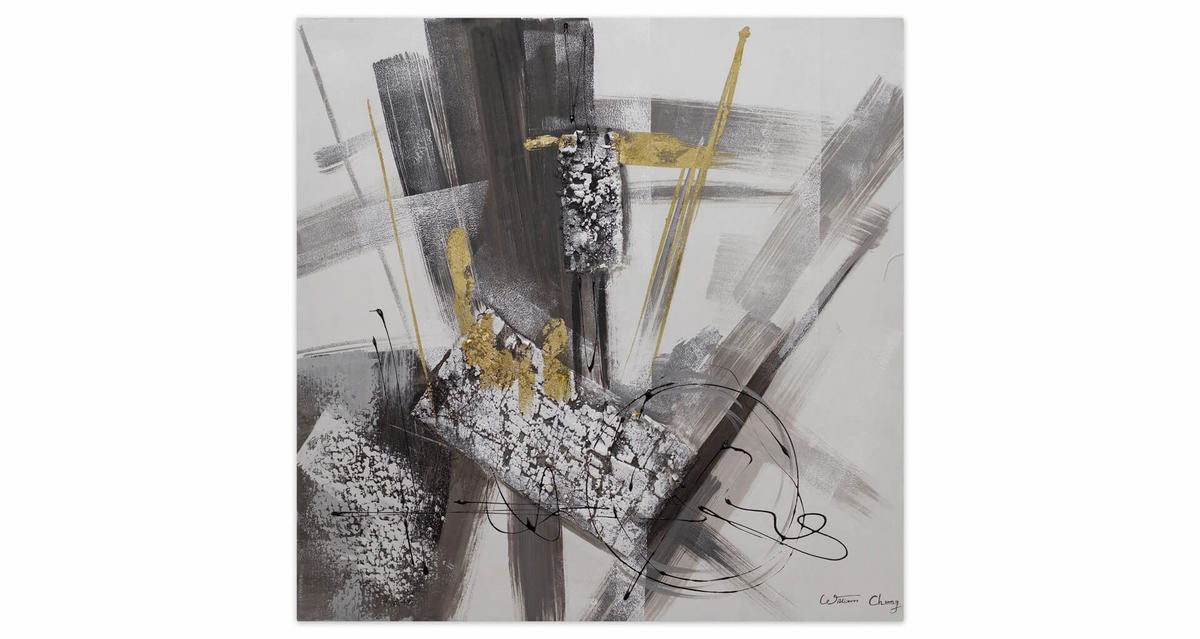 ACRYLBILD HANDGEMALT 60/60 cm - Grau, Holz/Textil (1.16/60cm) - KUNSTLOFT