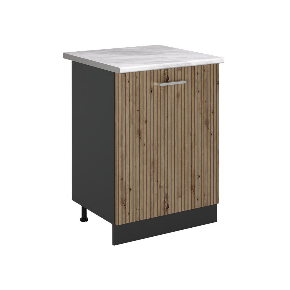 Vicco Küchenunterschrank Eiche Artisan, Anthrazit 60x81.6x60 cm