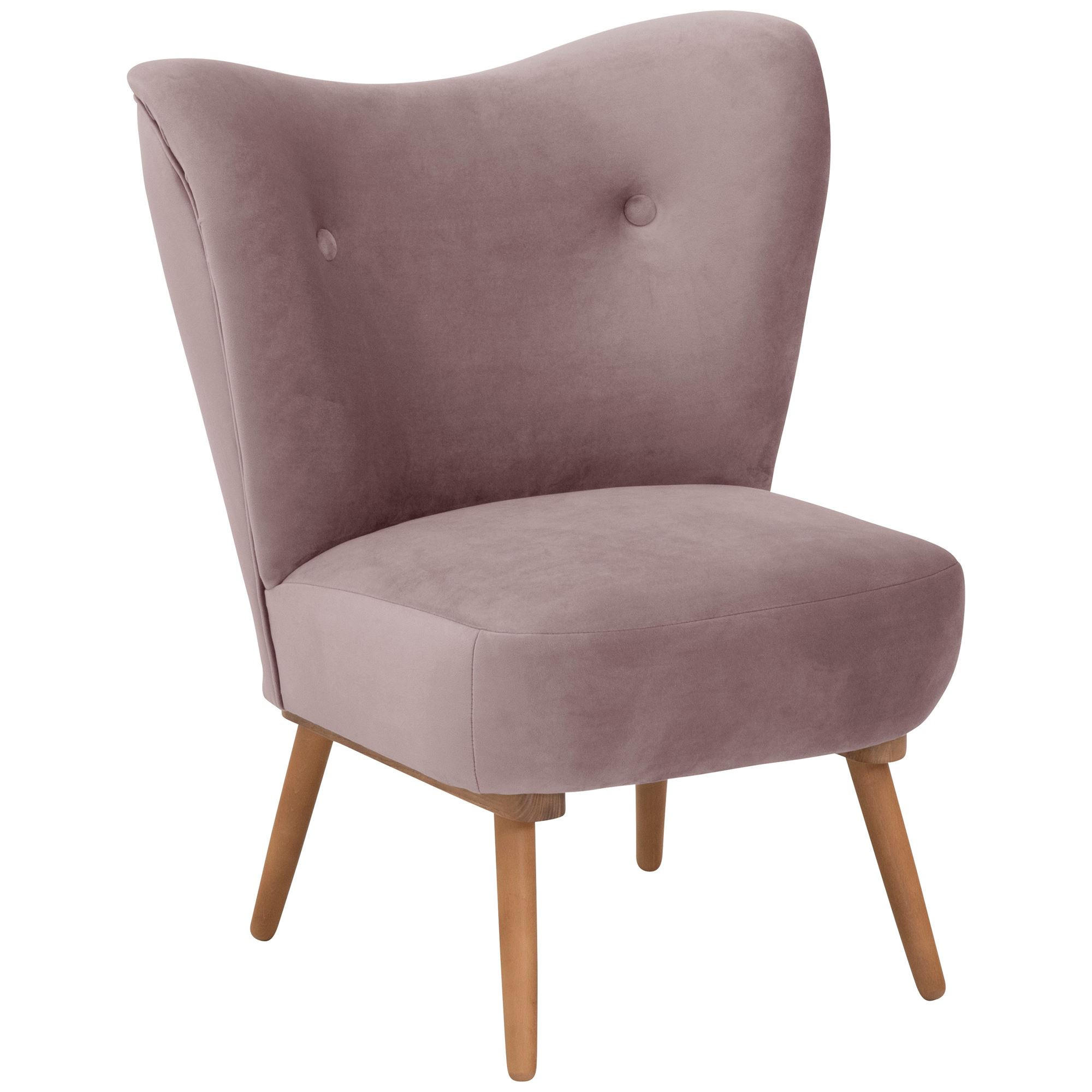 COCKTAILSESSEL Kayra Samtvelours rosé - Rosa, Kunststoff (72/90/74cm) - 58aufmkessel