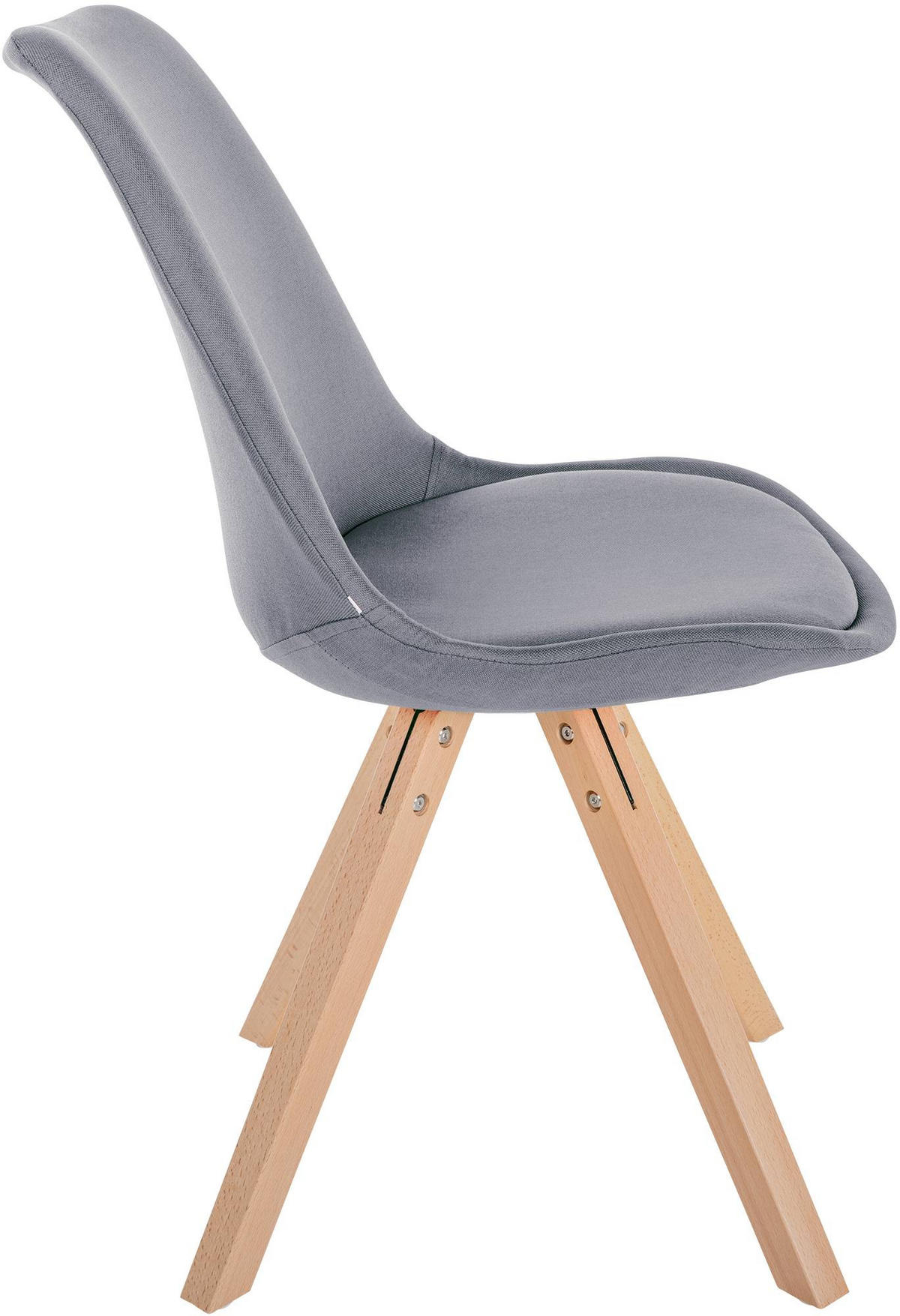 STUHL Stoff hellgrau - Hellgrau/Naturfarben, Holz/Textil (48/81/54cm) - CLP