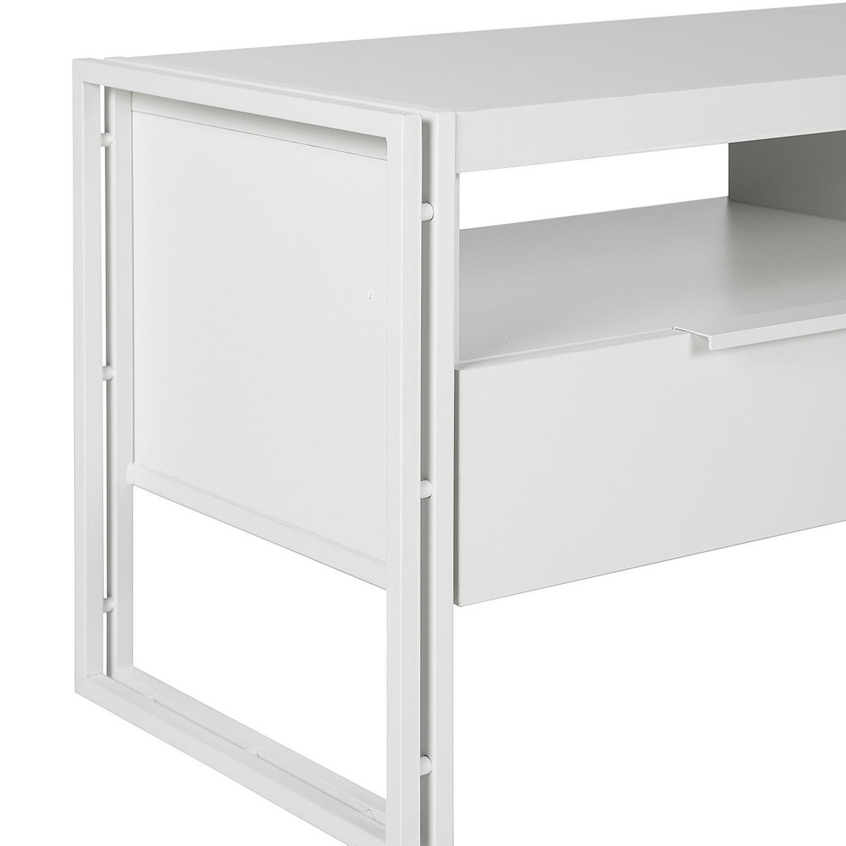 TV-LOWBOARD - Weiß - Weiß, Holzwerkstoff/Metall (180/47/39cm) - home24
