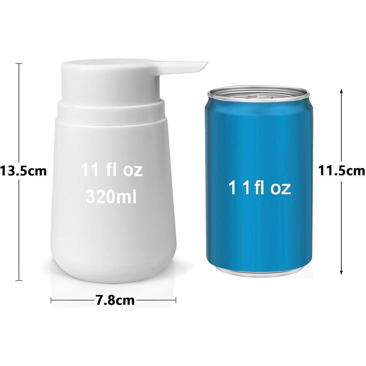 SEIFENSPENDER Set 2 Stück 320 ml Kunststoff Weiß - Weiß, Kunststoff (7.8/13.5/7.8cm)