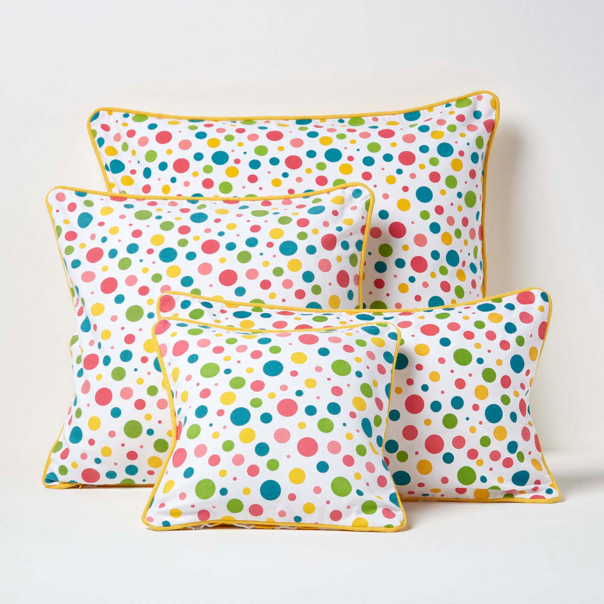 KISSENHÜLLE Bunte Punkte 30/30 cm, 100% Baumwolle - Multicolor, Textil (30/30cm) - Homescapes