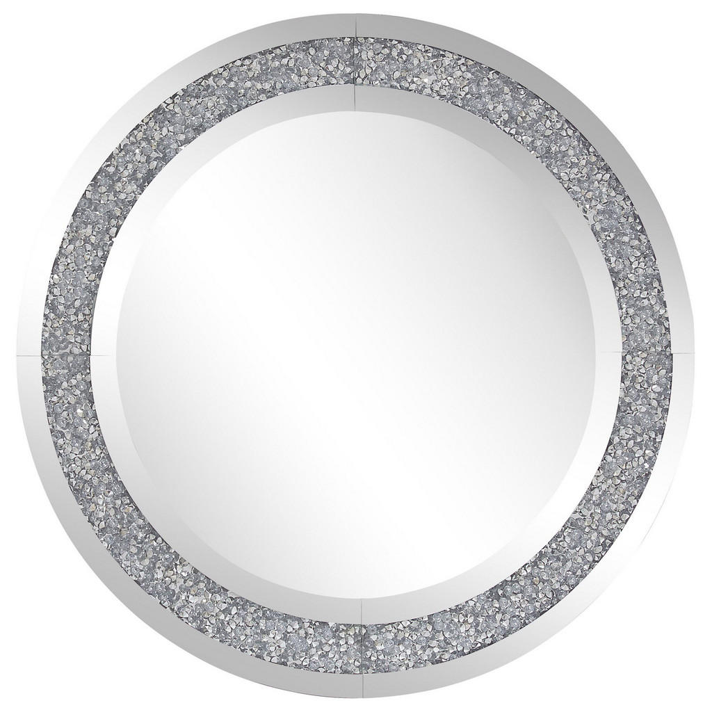 OGLINDĂ DE PERETE argintie 70 cm Glitzer-Effekt Erbray