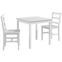 ESSGRUPPE 3er-Set, Esstisch mit 2 Stühlen, Küchentisch-Set für 2 Personen, Holz - Weiß, Holz (75/75/75cm) - HOMCOM