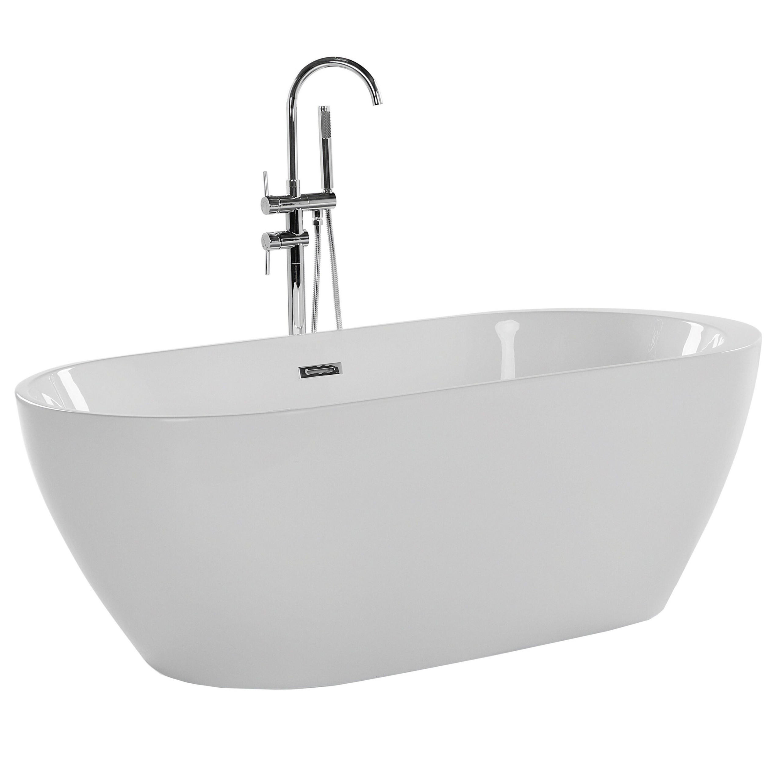 BADEWANNE FREISTEHEND 80x170x59 cm weiß Nevis - Weiß, Kunststoff (80/59/170cm) - Beliani