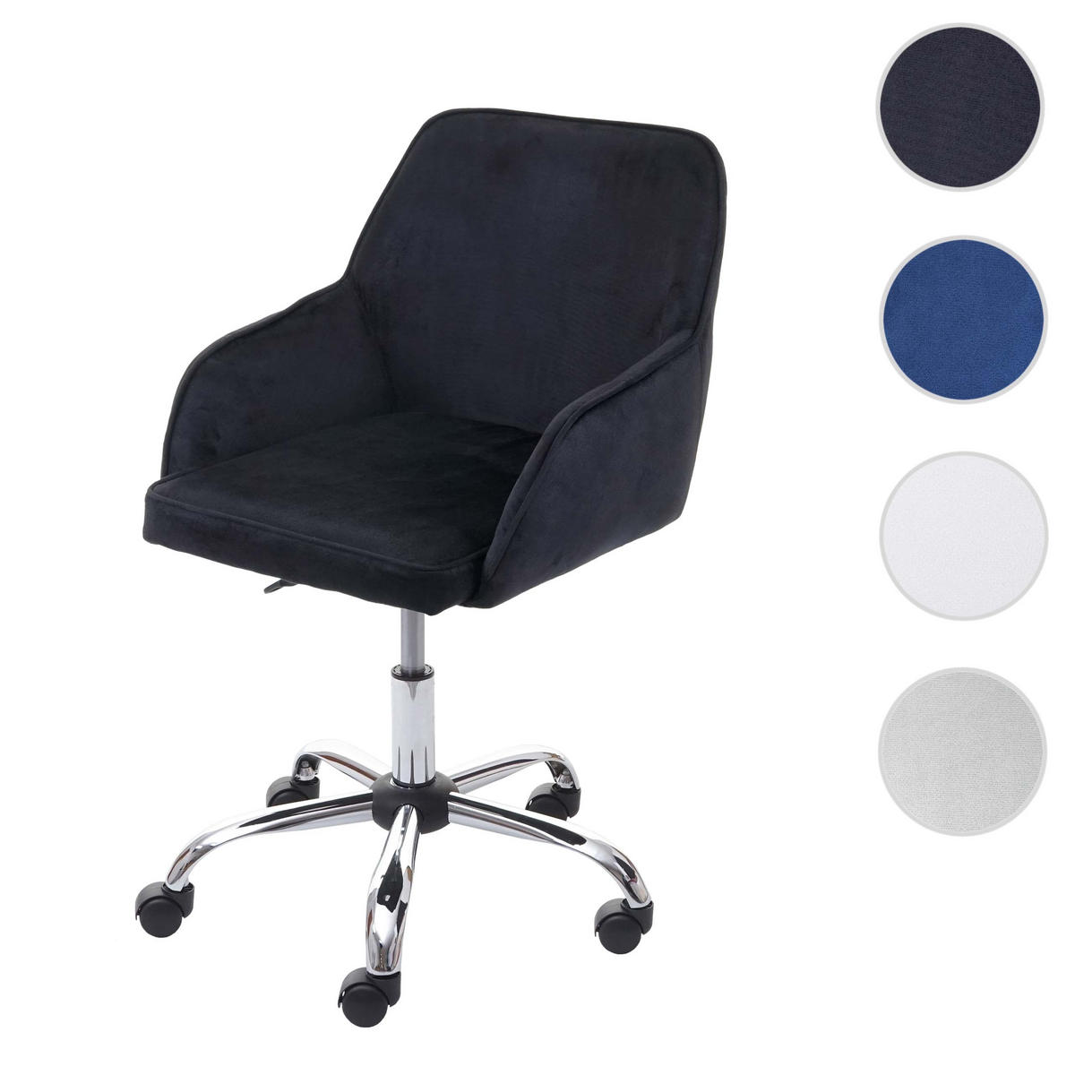 DREHSTUHL HxBxT 87x54x56cm Sitzhöhe 42cm Retro Design Samt Grau - Grau, Textil (54/87/56cm) - PROREGAL