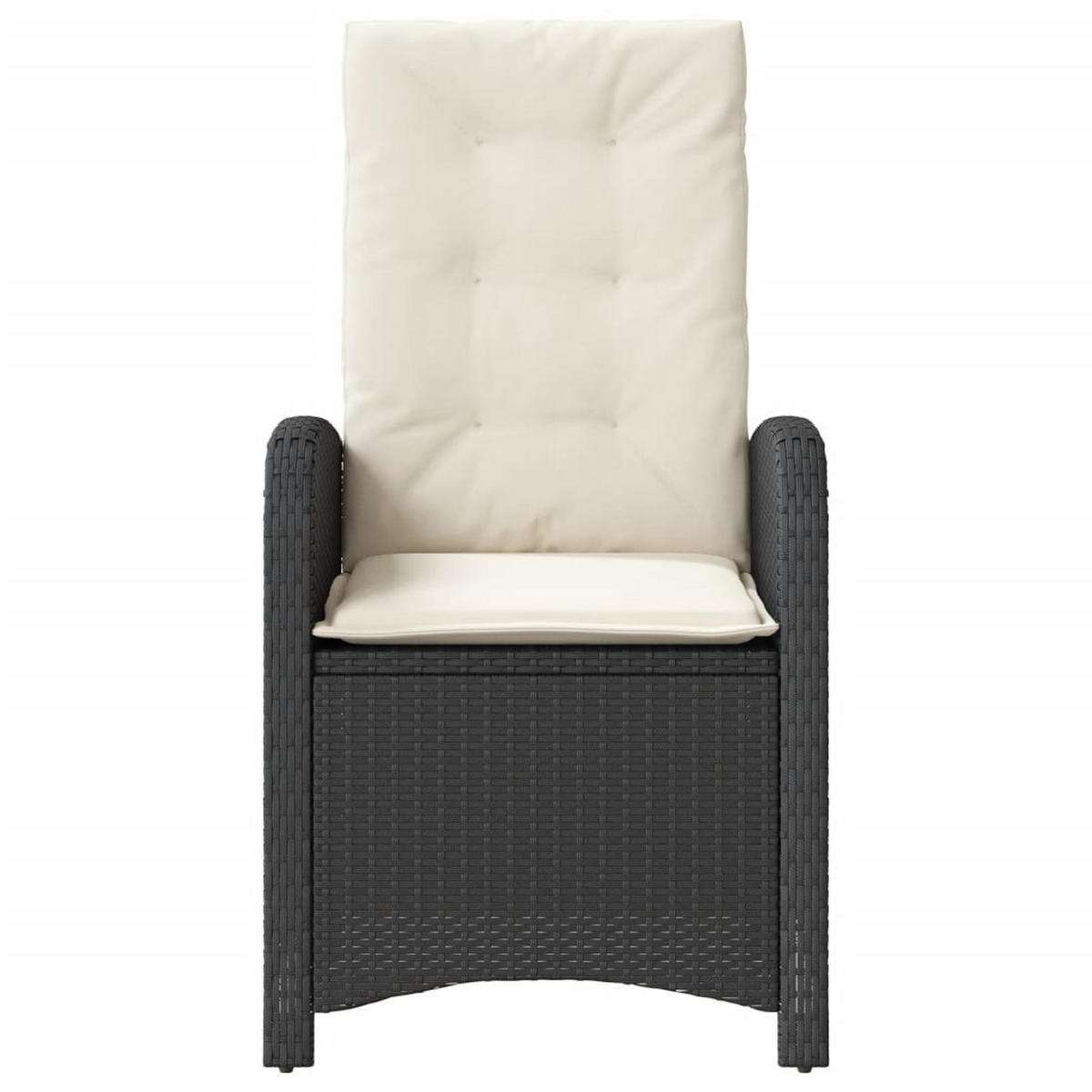 GARTENSESSEL Mit Kissen 2er Set Verstellbar Schwarz Poly Rattan - Schwarz, Kunststoff (57/93/58.5cm) - vidaXL