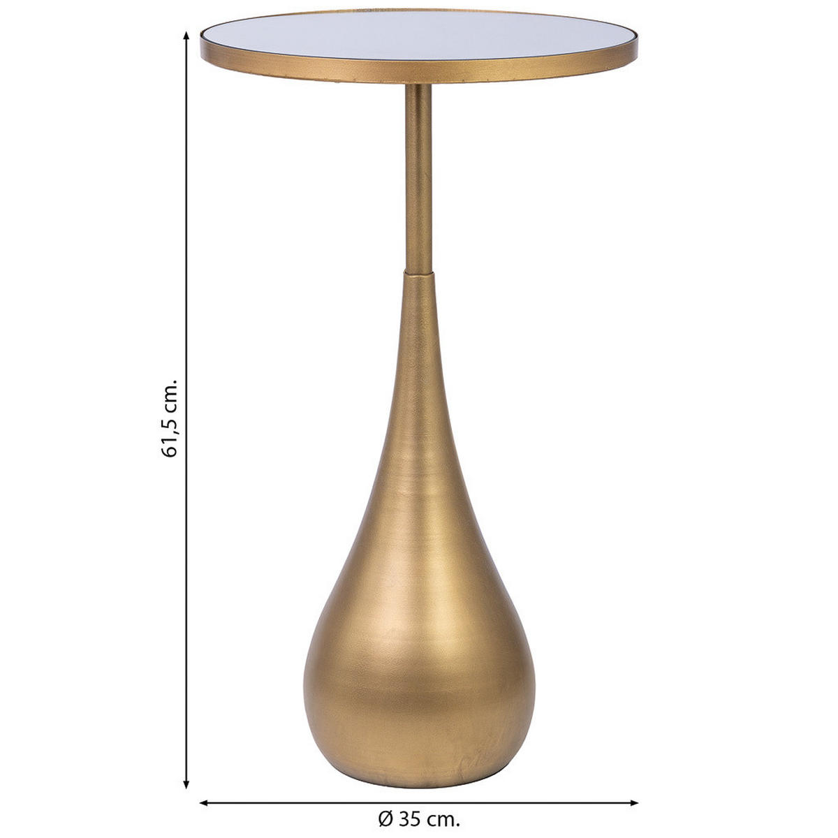 TISCH aus Metall, 35x62cm - Goldfarben, Metall (35/35/61.5cm) - Wanderlust