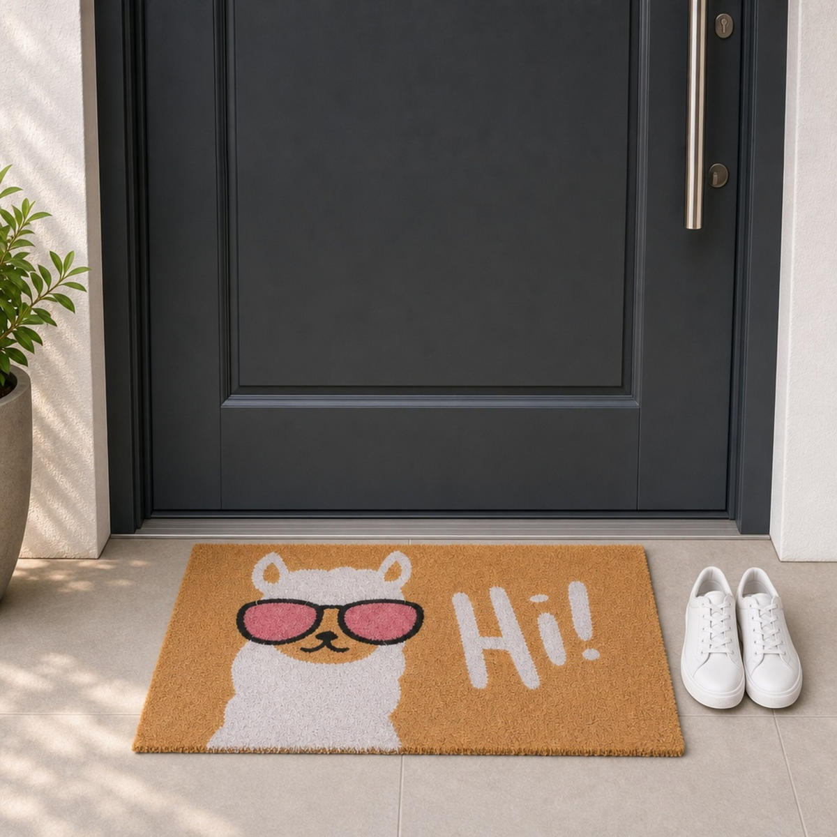 FUSSMATTE Mehrfarbig Kokos Lama 60x40 cm - Multicolor, Kunststoff/Textil (60/40cm) - Relaxdays