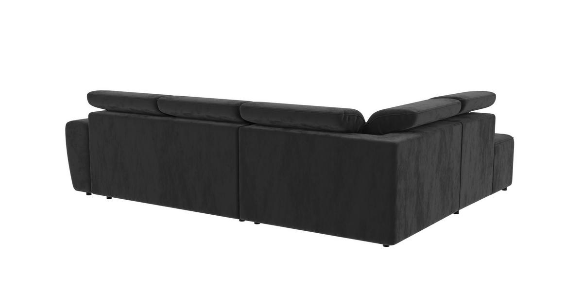 ECKSOFA Reid Schwarz Samt - Schwarz, Holz/Kunststoff (273/224cm) - S-Style Möbel