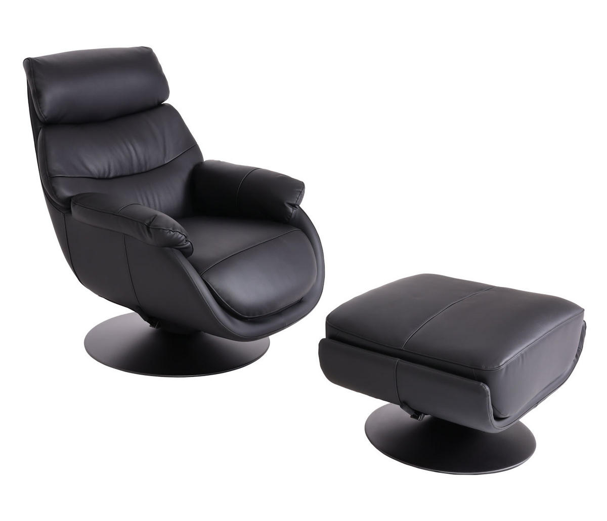 RELAXSESSEL MIT HOCKER Schwarz - Schwarz, Textil (78/99/80cm) - MCW