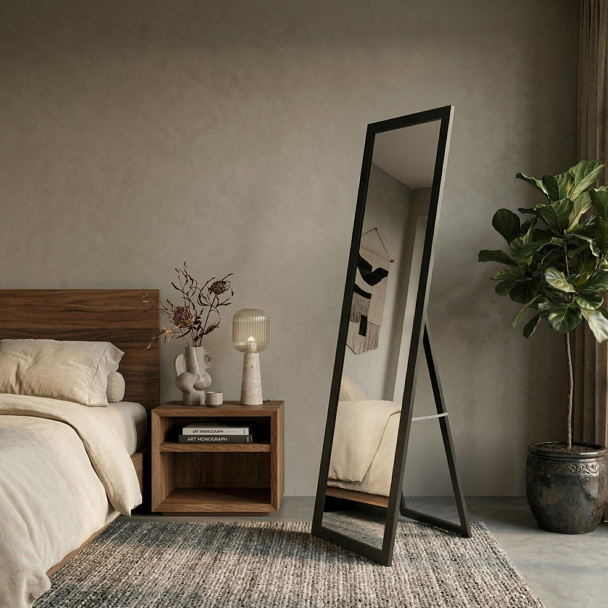 STANDSPIEGEL Vivid 170 x 50 cm - Schwarz, Glas (50/170/2cm) - EDAXO